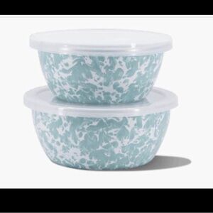 🐇 New Golden Rabbit Marbled Turquoise Nesting Prep  Storage Bowls with Lids